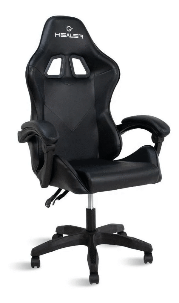 Cadeira Gamer Preto Healer Lancer Reclinável Giratória Material do Estofamento Couro Sintético - Imagem 7