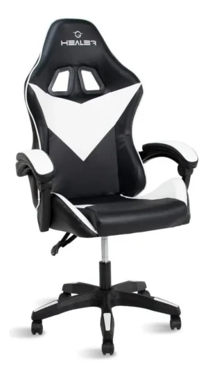 Cadeira Gamer Preto/Branco Healer Lancer Giratória