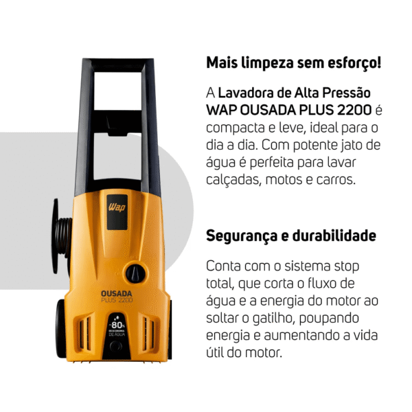 Lavadora de Alta Pressão WAP Plus 2200 – 1500W, 1750 PSI, 127V - Imagem 4