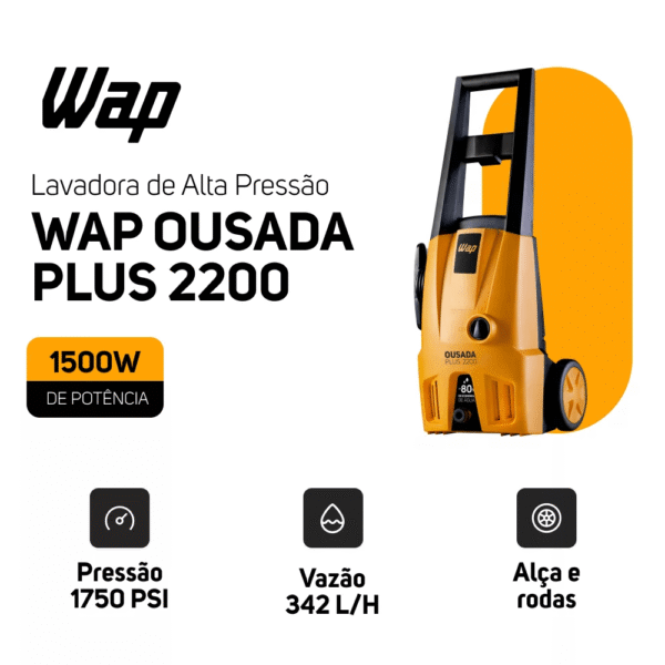 Lavadora de Alta Pressão WAP Plus 2200 – 1500W, 1750 PSI, 127V - Imagem 8