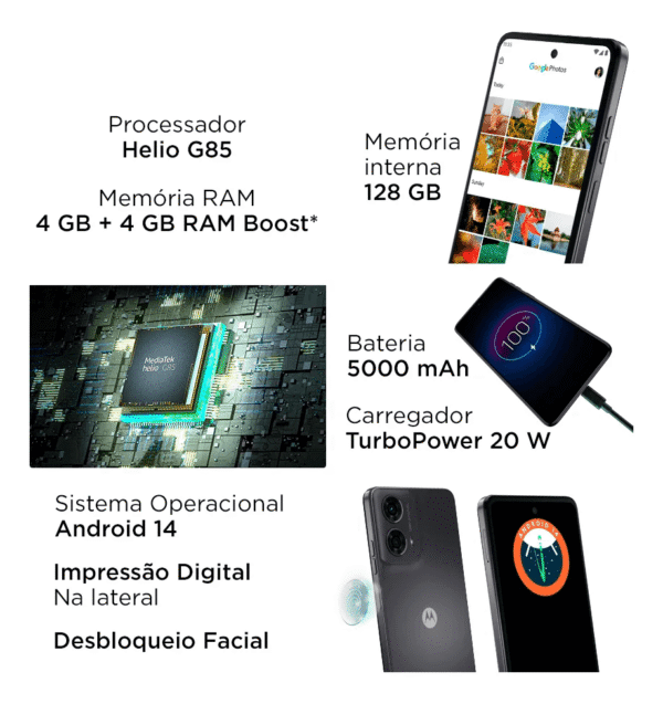 Smartphone Motorola Moto G24 128GB 8GB RAM AI Camera 50MP - Imagem 2