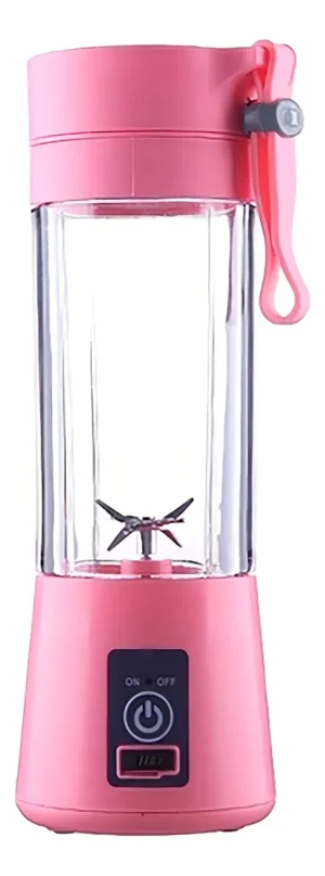 Mini Liquidificador Portátil Recarregável Usb Mixer Academia Cor Rosa 127/220V